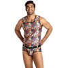 Anais Men Accesories Anais Men Comics Top S - Sleeveless Fitted Modern Print Shirt