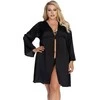 Anais LAURA juodas robe XXL+ (juoda szlafrok)