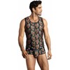 Anais Men Accesories ANAIS MEN Power Top M - Sleeveless Modal Shirt with Rose &amp; Skull Print