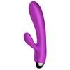BoT B Series Silikoninis vibratorius ir pulsatorius. Vibruojantis ir pulsuojantis triušio formos vibratorius su šildymo funkcija, violetinis.