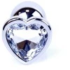 B Series Heavyfun Plug-Jewellery Sidabrinis Heart PLUG- Skaidrus