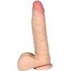 B Series Real B serijos Real Dildo su stuburu, varpa su sėklidėmis, 23cm