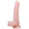 BAILE Didelis storas dildo su siurbtuku ir kiaušiniais, 18 cm