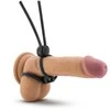 Blush Skaistalai STAY HARD DOUBLE LOOP COCK RING Juodas