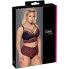 Cottelli Curves Bra and Briefs juodas/red 2XL