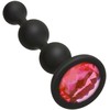 Doc Johnson Booty Bling Silicone Beaded Plug with Jewel Medium Juodas