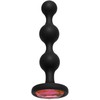 Doc Johnson Booty Bling Silicone Beaded Plug with Jewel Medium Juodas