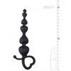 Easytoys Heart Handle Juodas Silicone Training Beads 19 cm