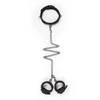 EasyToys Adjustable Faux Leather Bondage Collar with Detachable Handcuffs