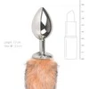 EasyToys Aliuminio Fox Tail Plug Sidabrinis Faux Fur 40cm