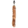 EasyToys Aliuminio Plug with Faux Fox Tail - Sidabrinis &amp; Pilkas, Medium