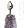 Easytoys Rimba Fox Tail Aliuminio Intimate Plug - Sidabrinis &amp; Pilkas Faux Fur, Medium