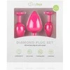Rožinė EasyToys Silicone Jewel Plug Set Rožinė - 3 Sizes, Decorative Base