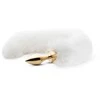 Easytoys Rimba Metal Intimate Plug with Faux Fox Tail - Sidabrinis &amp; Pilkas, Medium