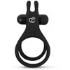 Easytoys Share Ring Dual Vibrating Silicone Intimate Ring with Rabbit Ears Juodas