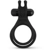 Easytoys Share Ring Dual Vibrating Silicone Intimate Ring with Rabbit Ears Juodas
