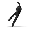 Easytoys Share Ring Dual Vibrating Silicone Intimate Ring with Rabbit Ears Juodas