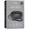 Easytoys Kiotos Adjustable Metal &amp; Faux Leather Bondage Collar with Leash 40-54 cm
