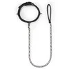 Easytoys Kiotos Adjustable Metal &amp; Faux Leather Bondage Collar with Leash 40-54 cm