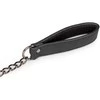 EasyToys Adjustable Faux Leather Collar with Metal Chains, Juodas