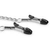 EasyToys Adjustable Metal Nipple Clamps with Chain - Sidabrinis Finish