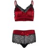 Leg Avenue Sets Leg Avenue Lingerie Set S/M Juodas &amp; Raudona Satin Lace Two-Piece