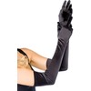 Leg Avenue Extra Long Satin Gloves Juodas Stretch 60cm