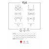 Obsessive - Frivolla 4 pcs Juodas L/XL 4 dalių apatinių komplektas