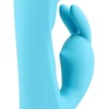 Loveline By Shots Mėlyna Loveline Ribbed Ultra Soft Silicone Rabbit Vibrator Glacial Mėlyna
