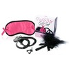 Lovers Premium Rožinė LoversPremium Tickle Me Rožinė Sensory Bondage Set with Feather and Blindfold