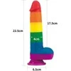 Lovetoy Rainbow Dildo, lankstus su siurbtuku, 22,5 cm