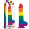 Lovetoy Rainbow Dildo, lankstus su siurbtuku, 22,5 cm