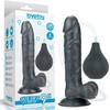 „Lovetoy“ didelis juodas penis su siurbtuku ir ejakuliacijos dildu