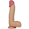 „Lovetoy“ didelis, gyslotas, kūno spalvos penis su siurbtuku 28,5 cm