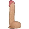 „Lovetoy“ didelis, gyslotas, kūno spalvos penis su siurbtuku 28,5 cm