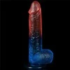 Lovetoy Dviejų spalvų dildo stiprus siurbtukas orgazmo varpos