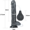 Lovetoy Juoda dildo styguotas siurbtukas ir ejakuliacija 28 cm
