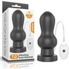 Lovetoy Juodas guminis analinis kištukas su trimis vibracijomis