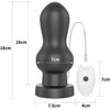 Lovetoy Juodas guminis analinis kištukas su trimis vibracijomis