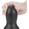 Lovetoy Juodas guminis analinis kištukas su trimis vibracijomis