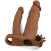 LoveToy Pridėkite 2 colių „Pleasure X Tender“ vibruojančią dvigubą penio rankovę