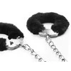Lovetoy Fluffy juoda BDSM rankų ir kojų antrankiai