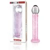 Lovetoy Szklane rožinė dildo ze spiralną strukturą 21 cm