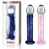 Lovetoy Szklane rožinė dildo ze spiralną strukturą 21 cm