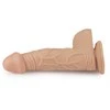 Lovetoy 9 colių ilgio itin stiprus vibruojantis dildo su minkšta oda