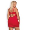 Obsessive Jolierose Chemise &amp; Thong Raudona XXL - Adjustable Lace Design