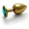Ouch By Shots Ouch! Auksinė METALOWY KOREK ANALNY PLUG Z DIAMENTEM 7 CM WODOODPORNY