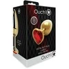 Ouch By Shots Ouch! Heart Gem Metal Intimate Plug Large - Jewel Base, Sidabrinis Finish
