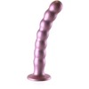 Ouch By Shots Mėlyna Ouch! Premium Beaded Silicone Model 20.5cm With Suction Cup, Metallic Mėlyna