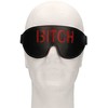 Ouch By Shots Ouch! Leather Eye Mask with Raudona Lettering - Adjustable, Juodas/Raudona